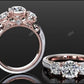 3.40 CTW Lab-Grown Diamond Milgrain Cluster Engagement Ring