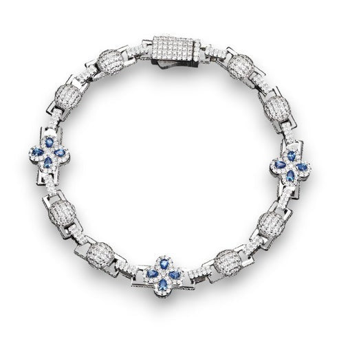 10mm 925 Sterling Silver Custom Clover Moissanite Bracelet For Unisex hip hop jewelry CustomDiamJewel