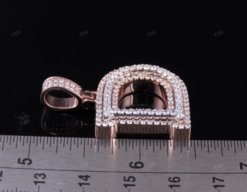 1.5" 1.7 CTW 10K Gold Natural Diamond D Letter Pendant CustomDiamJewel