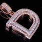 1.5" 1.7 CTW 10K Gold Natural Diamond D Letter Pendant CustomDiamJewel