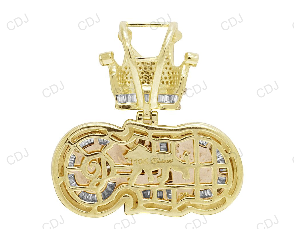 Hip Hop 925 Silver Baguette Diamond CEO Crown Pendant hip hop jewelry CustomDiamJewel