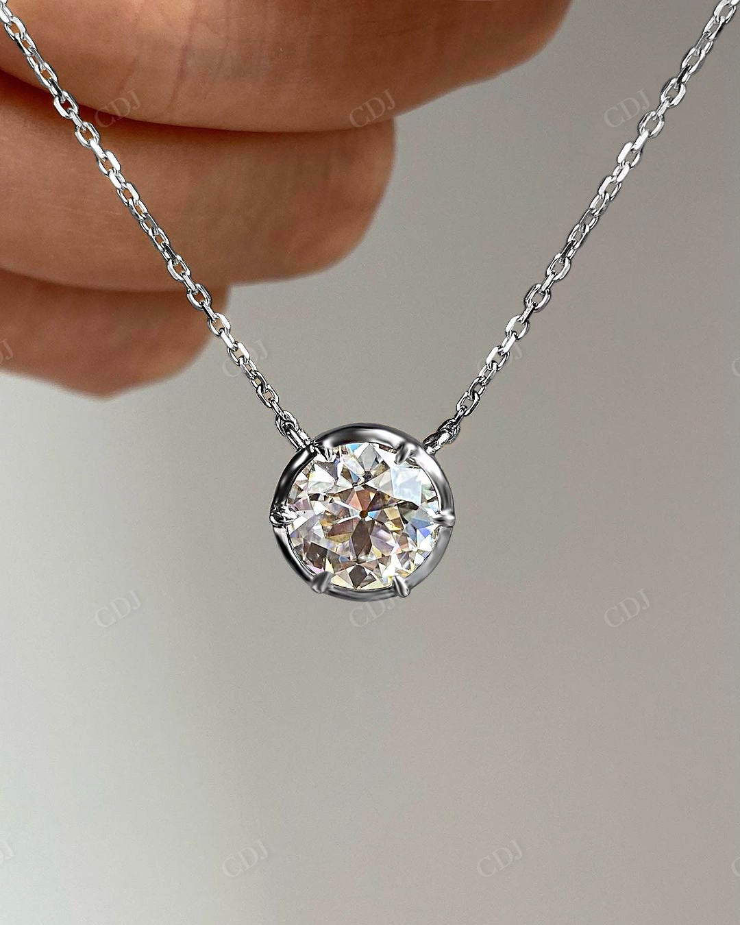 Georgian Set Lab Grown Diamond Pendant