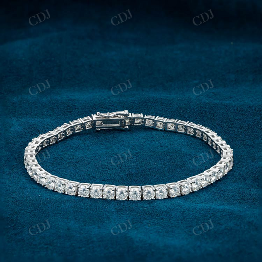 4MM White Gold Diamond Tennis Bracelet hip hop jewelry customdiamjewel   