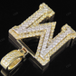 1.5CTW 10k Solid Gold Diamond 3D Initial M Letter Pendant CustomDiamJewel