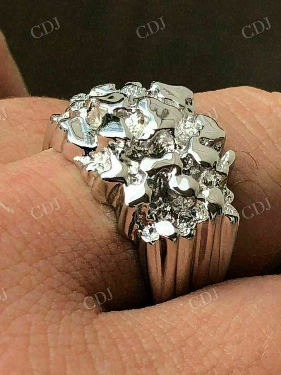 Men's Solid Gold Heavy Nugget Ring  customdiamjewel   