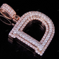 1.5" 1.7 CTW 10K Gold Natural Diamond D Letter Pendant CustomDiamJewel