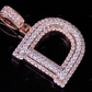 1.5" 1.7 CTW 10K Gold Natural Diamond D Letter Pendant CustomDiamJewel
