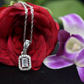 925 Sterling Silver Emerald Cut Halo Pendant hip hop jewelry CustomDiamJewel