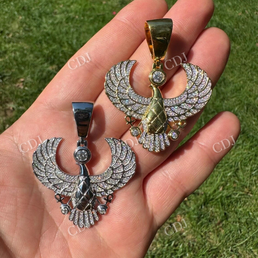 14k Gold Diamond Iced Pendant  customdiamjewel   