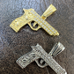 14k Gold Gun Hip Hop Pendant  customdiamjewel   