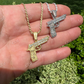 14k Gold Gun Hip Hop Pendant  customdiamjewel   