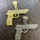 14k Gold Gun Hip Hop Pendant  customdiamjewel   