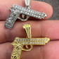 14k Gold Gun Hip Hop Pendant  customdiamjewel   