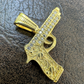14k Gold Gun Hip Hop Pendant  customdiamjewel   