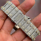 41mm VVS Moissanite Two Tone Cartier Santos Watch customdiamjewel