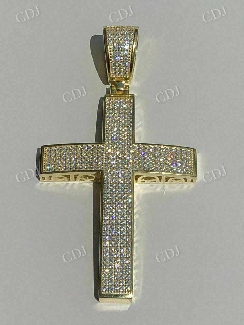 925 Sterling Silver Moissanite Cross Pendant  customdiamjewel   