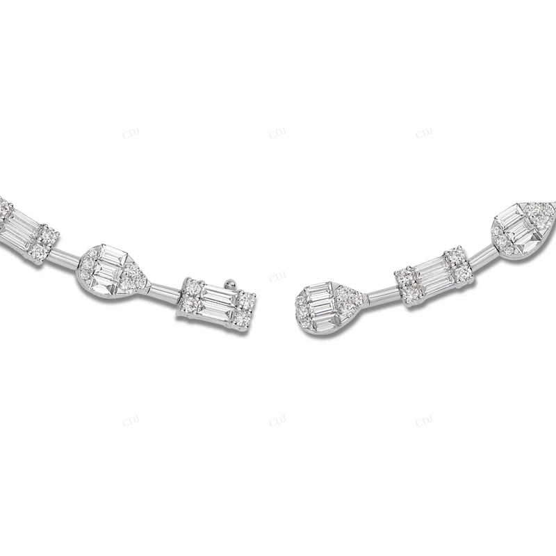 Pear And Baguette Moissanite Unique tennis Bracelet For Women CustomDiamJewel