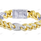 Iced Out 925 Sterling Silver Mariner Style Mens Bracelet