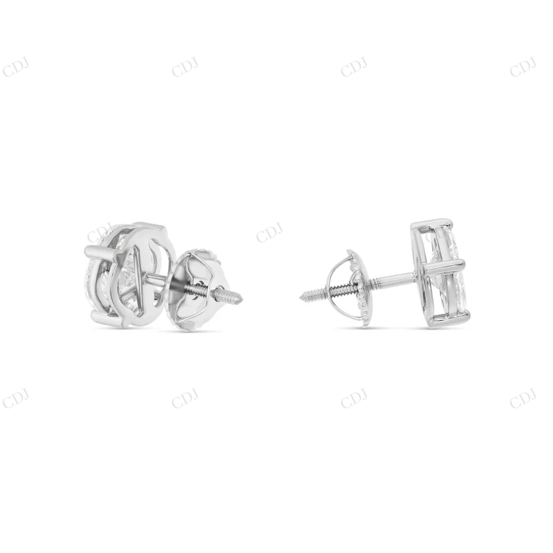 14K White Gold Stud with Multi-Shape Diamond Earring Stud earrings CustomDiamJewel