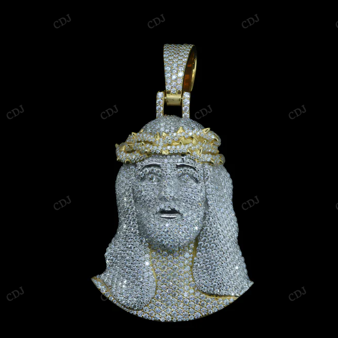Hip Hop Moissanite Iced Out Jesus Pendant hip hop jewelry CustomDiamJewel