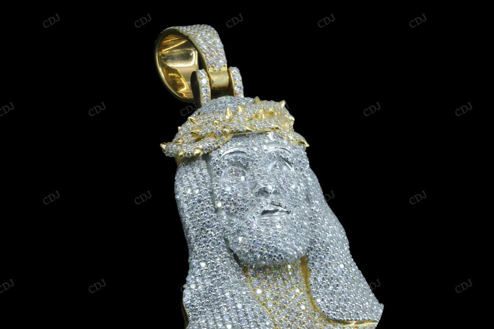 Hip Hop Moissanite Iced Out Jesus Pendant hip hop jewelry CustomDiamJewel