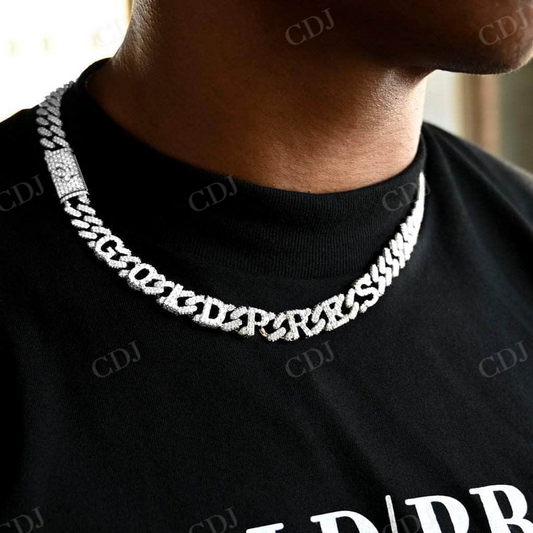 Custom Diamond Cuban Link Name Chain  customdiamjewel   