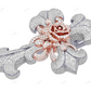 10K Rose White Gold Lab Grown Diamond Rose Cross Pendant Hip Hop Pendent CustomDiamJewel