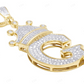 1.8" 10K Yellow Gold Natural Diamond Crown "G" Pendant CustomDiamJewel