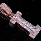 1.5" 1.15 CTW Two Tone Gold Real Diamond Initial 'I' Letter Pendant CustomDiamJewel