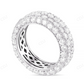 Sterling Silver Round Moissanite Four Row Diamond Eternity Ring Engagement Ring CustomDiamJewel