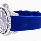 Customized Blue Rubber Belt Men's Rolex Watch customdiamjewel