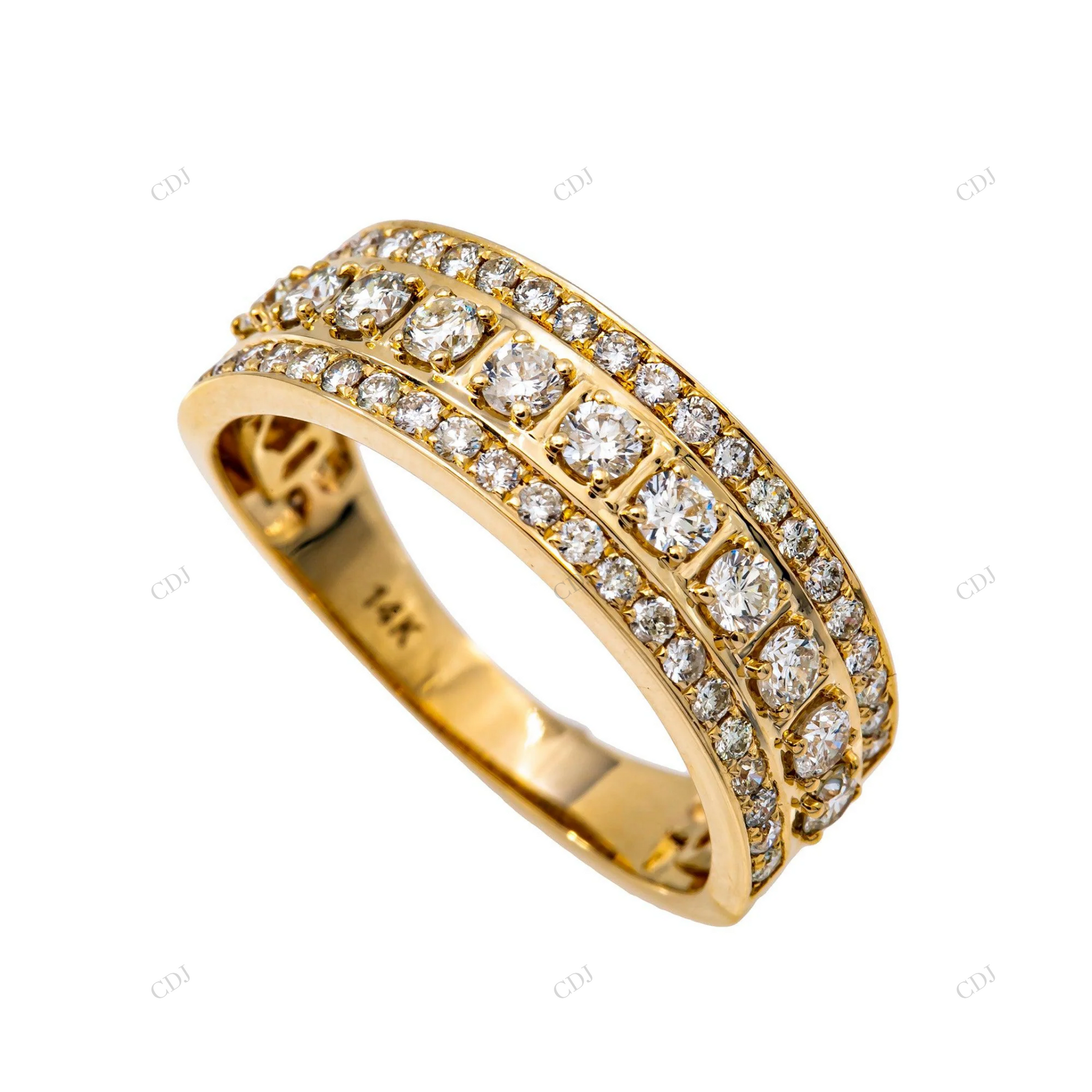 Yellow Gold Moissanite Luxury Wedding Band hip hop jewelry customdiamjewel