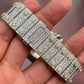 41mm VVS Moissanite Two Tone Cartier Santos Watch customdiamjewel
