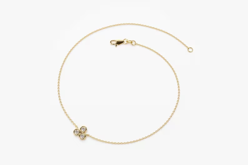 0.10CTW Moissanite Dainty Diamond Bracelet  customdiamjewel   