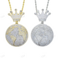 Two Tone Moissanite Diamond Map Pendant hip hop jewelry CustomDiamJewel