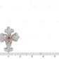 10K Rose White Gold Lab Grown Diamond Rose Cross Pendant Hip Hop Pendent CustomDiamJewel
