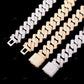 18k White Gold Square Cuban Link Chain For Men CustomDiamJewel