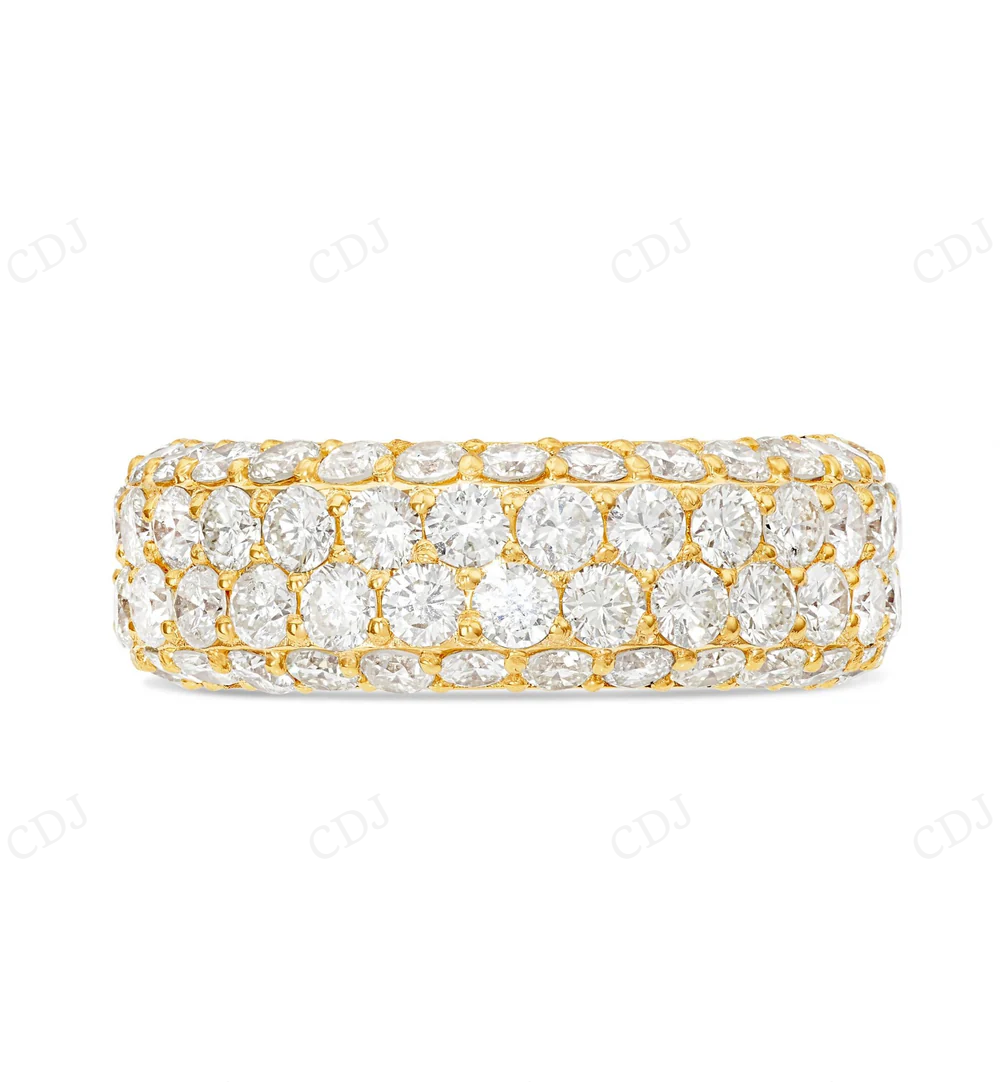 Sterling Silver Round Moissanite Four Row Diamond Eternity Ring Engagement Ring CustomDiamJewel