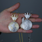 Two Tone Moissanite Diamond Map Pendant hip hop jewelry CustomDiamJewel