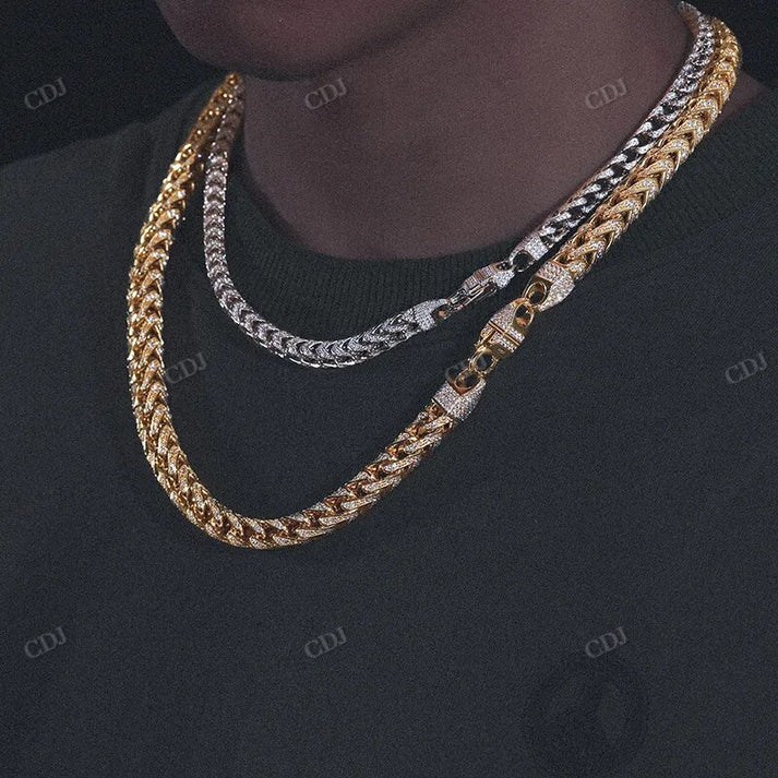 925 Silver Moissanite Franco Link Hip Hop Chain hip hop jewelry CustomDiamJewel