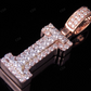 1.5" 1.15 CTW Two Tone Gold Real Diamond Initial 'I' Letter Pendant CustomDiamJewel