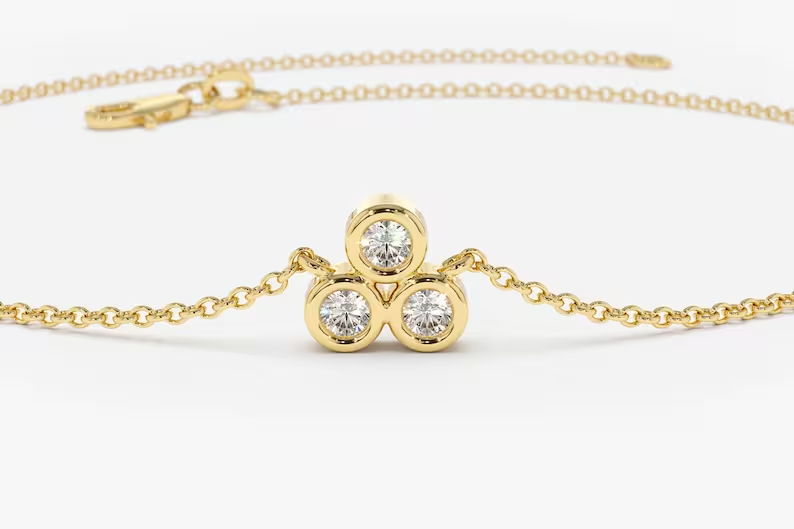 0.10CTW Moissanite Dainty Diamond Bracelet  customdiamjewel   