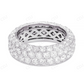 Sterling Silver Round Moissanite Four Row Diamond Eternity Ring Engagement Ring CustomDiamJewel