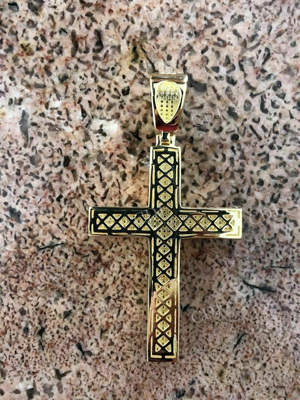 925 Sterling Silver Moissanite Cross Pendant  customdiamjewel   