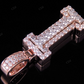 1.5" 1.15 CTW Two Tone Gold Real Diamond Initial 'I' Letter Pendant CustomDiamJewel