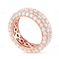 Sterling Silver Round Moissanite Four Row Diamond Eternity Ring Engagement Ring CustomDiamJewel