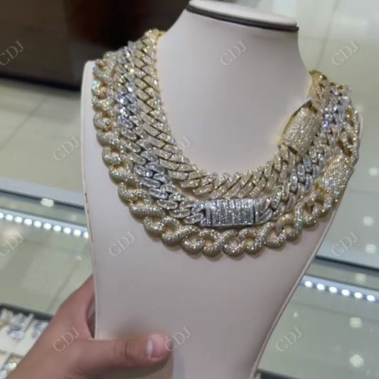 Fully Iced Out Customized Cuban Link Chain hip hop jewelry CustomDiamJewel   