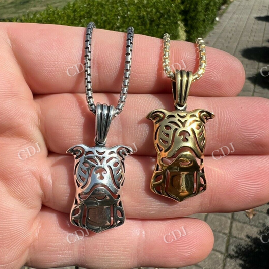 14k Gold Bull Terrier Dog Pendant  customdiamjewel   