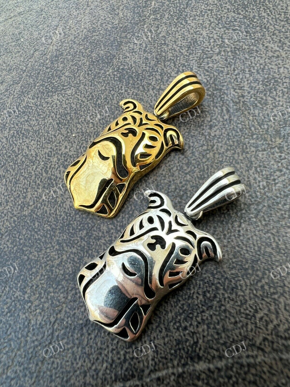 14k Gold Bull Terrier Dog Pendant  customdiamjewel   