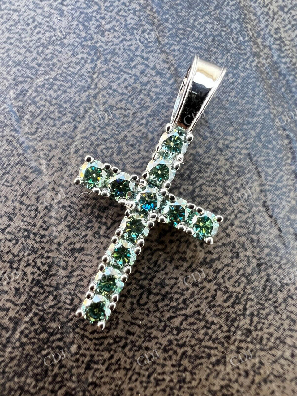 925 Silver Iced Cross Hip Hop Pendant  customdiamjewel   